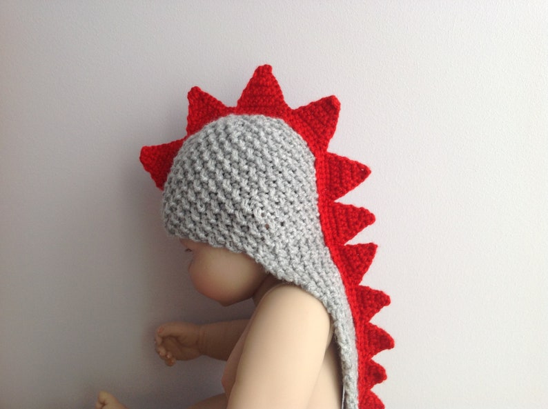 newborn hat dinosaur, dragon knit hat, newborn photo prop, halloween baby hat, baby shower gift, gift for new baby, baby coming home outfit image 4