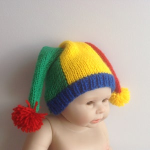 newborn photo prop, Jester newborn/ baby hat , gift for new baby, baby halloween jester hat, knit newborn hat, newborn hat, baby shower gift