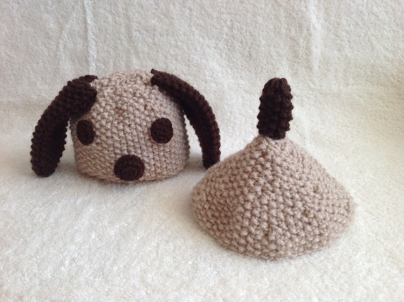 Little puppy newborn baby tushy topper and hat set newborn girl newborn boy photography props Newborn photo prop