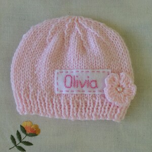 Newborn photo prop, pink newborn hat, personalized newborn hat, newborn girl, monogram baby hat, baby props, name beanie, newborn props