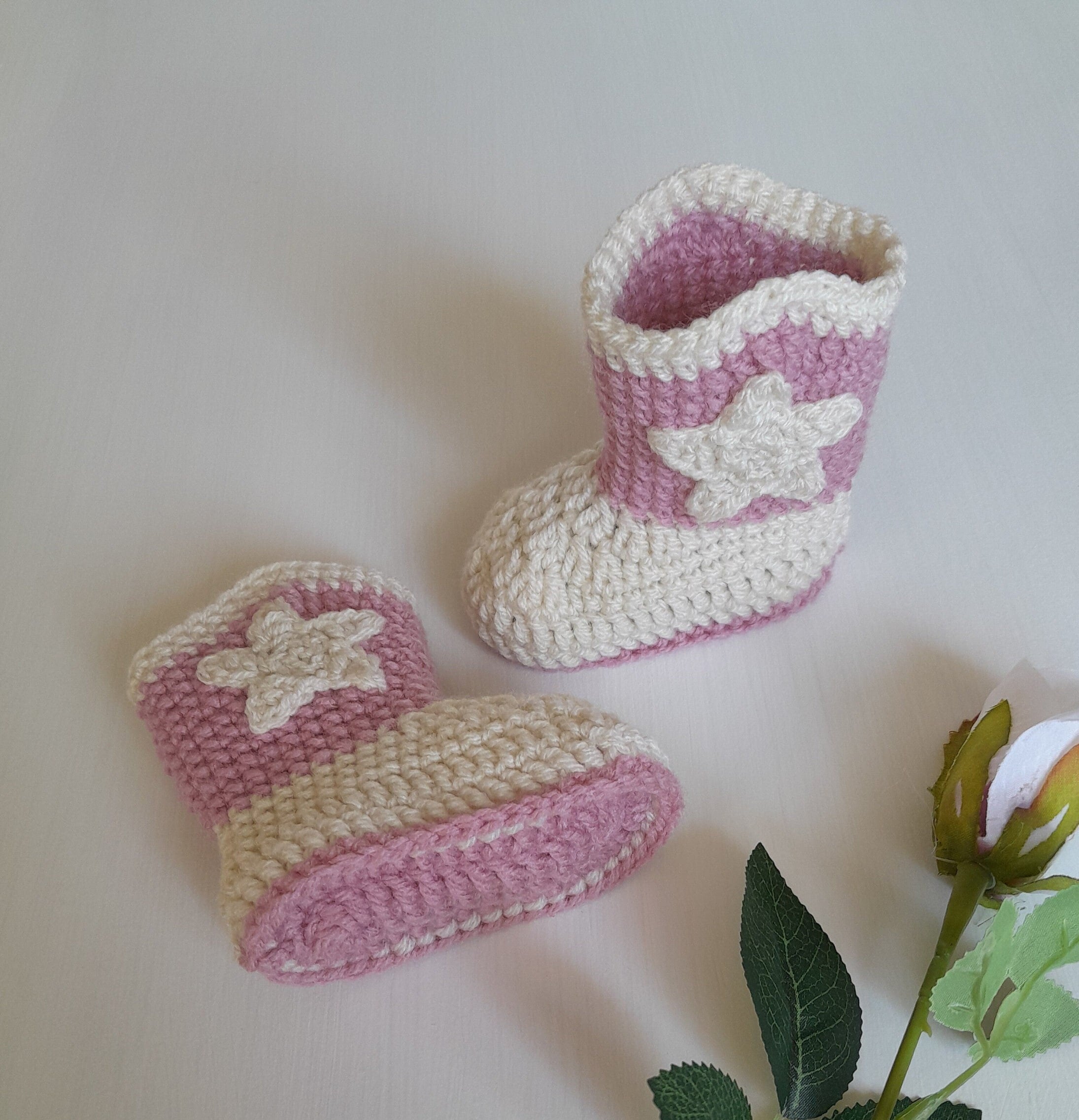 Crochet Cowgirl Baby Booties: Handmade Western Photo Prop