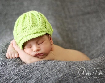 Hand Knit Newborn Hat, Baby Beanie, Photo Prop