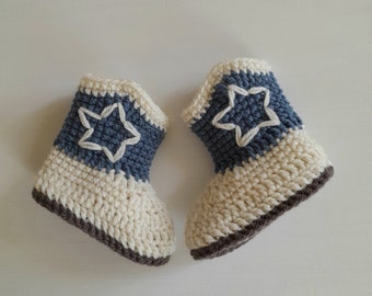 Crochet Cowboy Baby Boots: Handmade Western Photo Prop