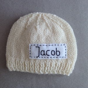 Newborn photo prop, personalized newborn hat , newborn boy, monogram baby hat, beanie with name, baby coming home outfit, baby hospital hat