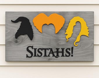Letrero de pared de las Hermanas de Halloween