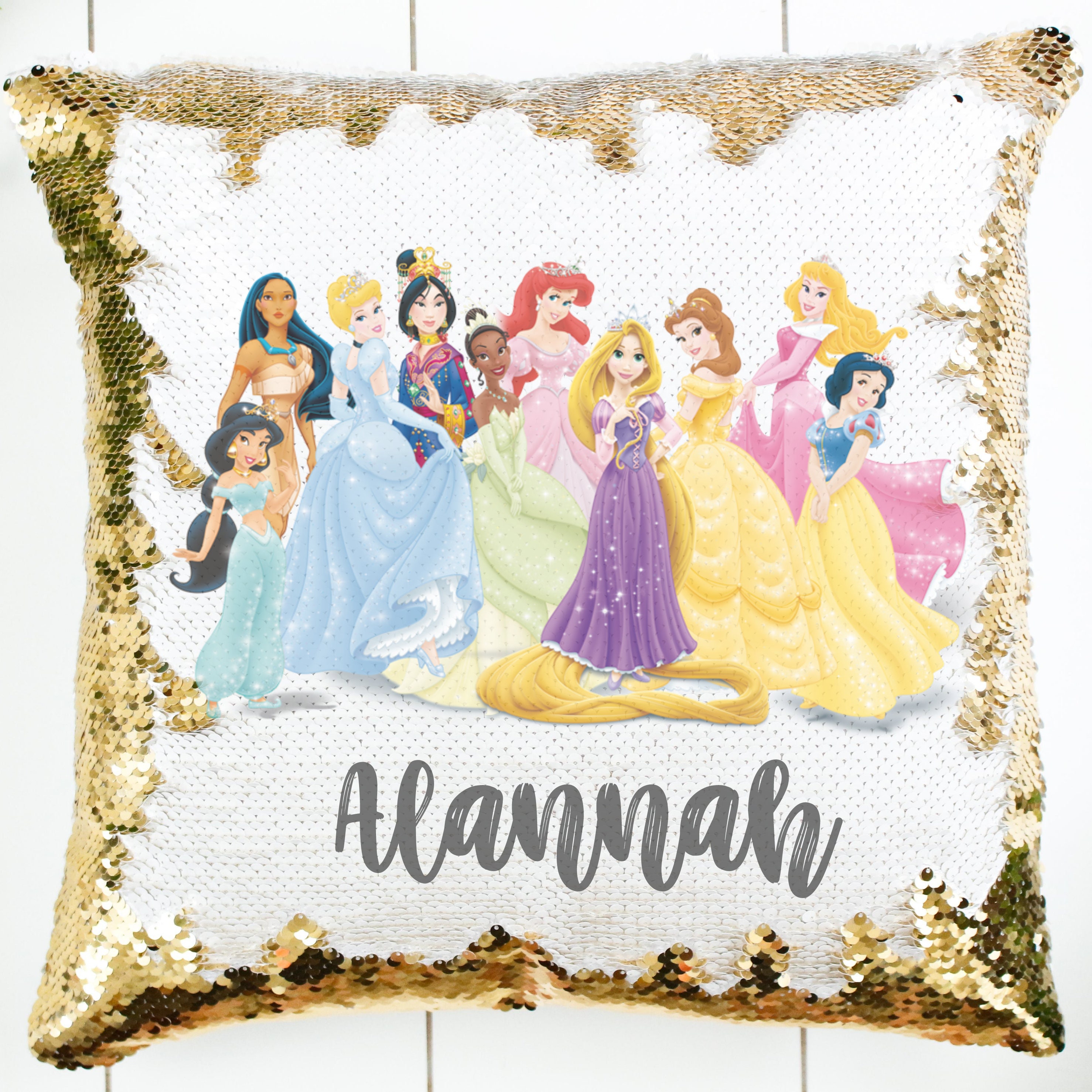 Funda de almohada Princess Imagen de almohada de vestido Princess Almohada de belleza Princess Nombre personalizado Mensaje oculto personalizado