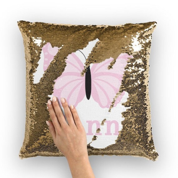 8 Personalised NAME BUTTERFLY Print Sequin Cushion/Pillow Cover for Home Decor 8 Personalised NAME BUTTERFLY Print Sequin Cushion/Pillow Cover for Home Decor