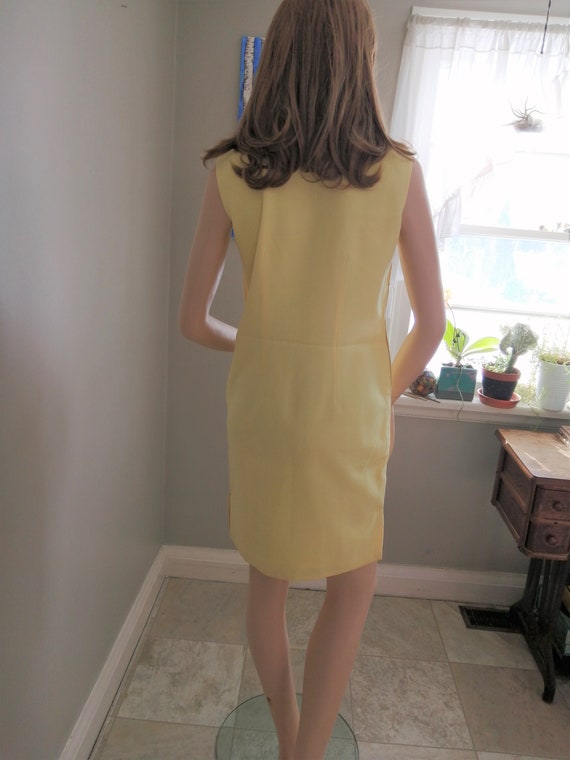 Vintage 1960s // Mod Handmade // Yellow Textured … - image 5