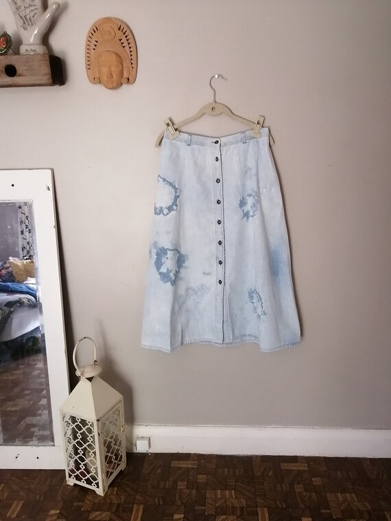 Vintage 1990s // GALLIANO Tie Dye Denim // Blue Je