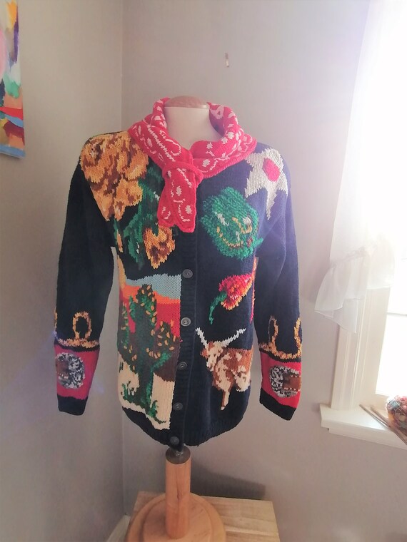 Vintage 1990s // Hand Knit THE EAGLES EYE // Texas
