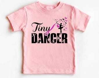 Camiseta infantil de bailarina, linda camiseta de ballet para niña, camiseta de pequeña bailarina, regalo para recital de danza infantil, top de gimnasia con mariposas