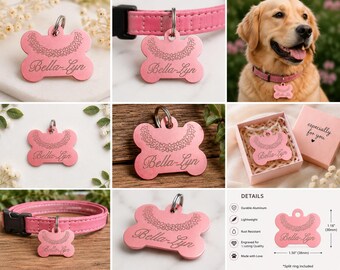 Pink Custom Pet ID Tag