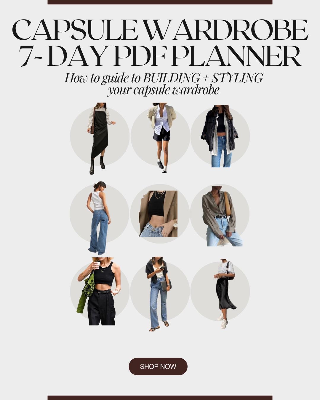 Capsule Wardrobe PDF Planner Guide + SEVEN DAYS of Styled Outfits by Professional Stylist - Etsy