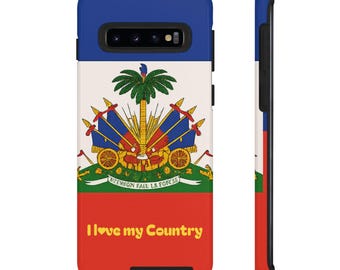 Haitian Flag Phone Case: Impact-Resistant, Wireless Charge Ready