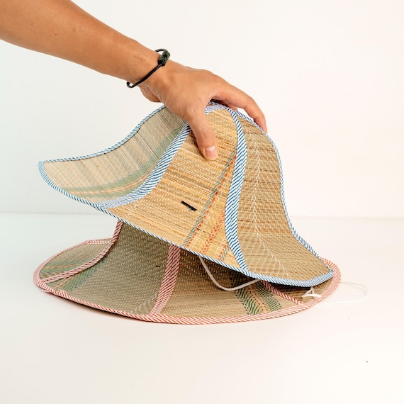 Foldable Straw Bamboo Hat, Seagrass Travel Hat, Backpacker Gift Idea for Travelers, Cool Hiking Summer Hat, Men & Women Camping Accessories