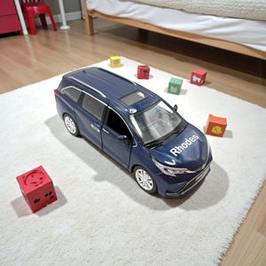 Personalized Toyota Sienna Toy Car 1:24, Custom Name, Opening Doors, Lights, Sound