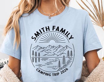 Personalized Mountain Vacation Shirt: Custom Family Camping Trip