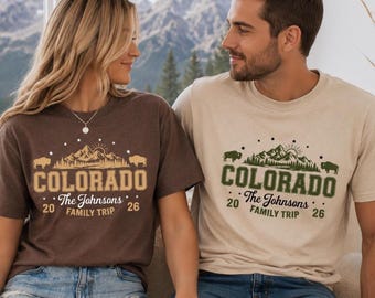 Custom Colorado Family Trip Shirt, Personalized Mountain Vacation Tee,  Buffalo Mountain Graphic  2026