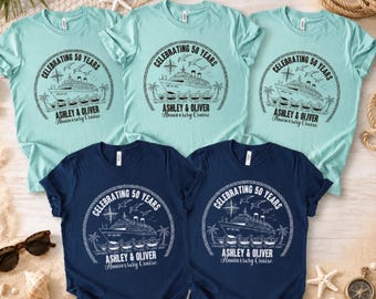 Custom Anniversary Cruise Shirts: Personalized Couple Matching Tees