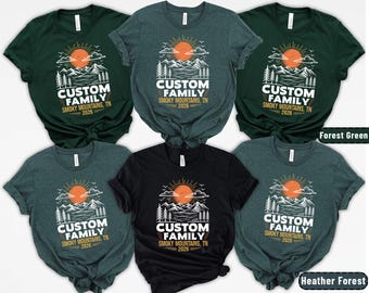 Custom Family Vacation Shirt, Personalized Mountain Family Tee, Matching Family Trip Shirt