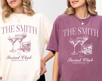 Personalized Bachelorette Party Comfort Colors Tee: Social Club Shirt