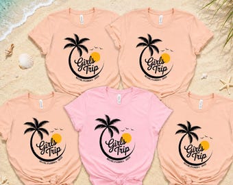 Girls Trip Vacation Shirts: Personalized Beach Vacation Matching Tees