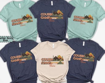 Custom Cousin Camp Shirt, Mountain Camping T-Shirt, Personalized Family Camp Tee