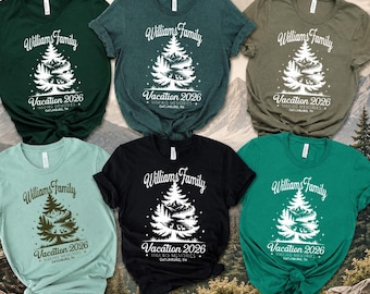 Custom Family Vacation Shirt, Personalized Mountain Family Tee, Matching Family Trip Shirt