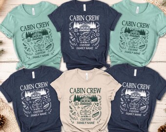 Cabin Crew Bachelorette Shirt, Custom Camping Trip Tee Personalized Mountain Cabin Bach Party