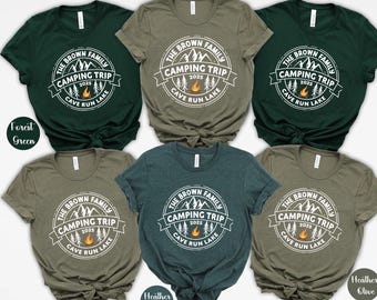 Camping Trip Family Shirt 2026 Custom Name Lake Vacation Tee