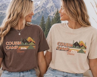 Custom Cousin Camp Shirt, Mountain Camping T-Shirt, Personalized Family Camp Tee