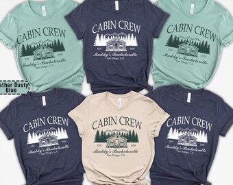 Cabin Crew Bachelorette Shirt, Custom Camping Trip Tee Personalized Mountain Cabin Bach Party