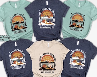Custom Family Vacation Shirt, Personalized Mountain Family Tee, Matching Family Trip Shirt