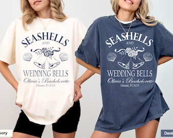 Seashells & Wedding Bells Bachelorette Party Comfort Colors T-Shirt