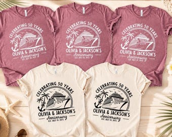 Custom Anniversary Cruise Shirts: Personalized Couple Matching Tees