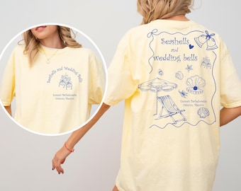 Beach Bachelorette Party Comfort Colors Shirt: Seashells & Wedding Bells