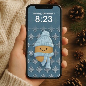Winter Potato Phone Wallpaper - DIGITAL DOWNLOAD