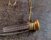 Victorian gold filled perfume bottle, chatelaine bottle, mini perfume bottle, perfume vial, perfume bottle, cut glass bottle