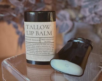 Bálsamo labial de sebo orgánico 15 ml, hidratante totalmente natural