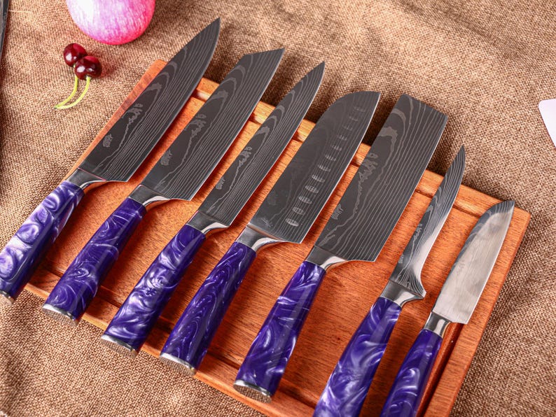 Personalized CHEF KNIFE SET Custom Engraved Kitchen Cooking Gift 