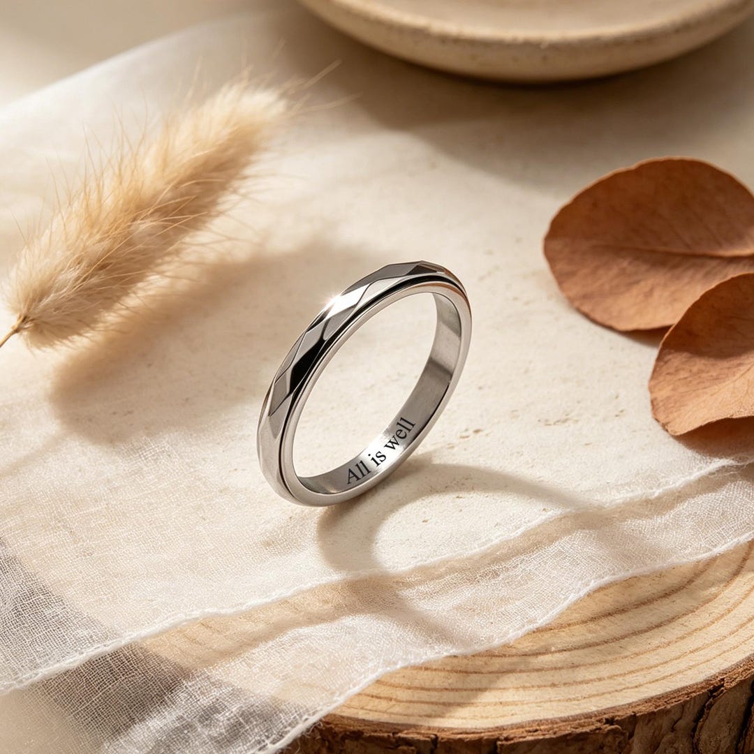 Spinner Type Rings Custom Stainless Steel Spinner Rings, Fidget Spin Band, Unique Geometry ...