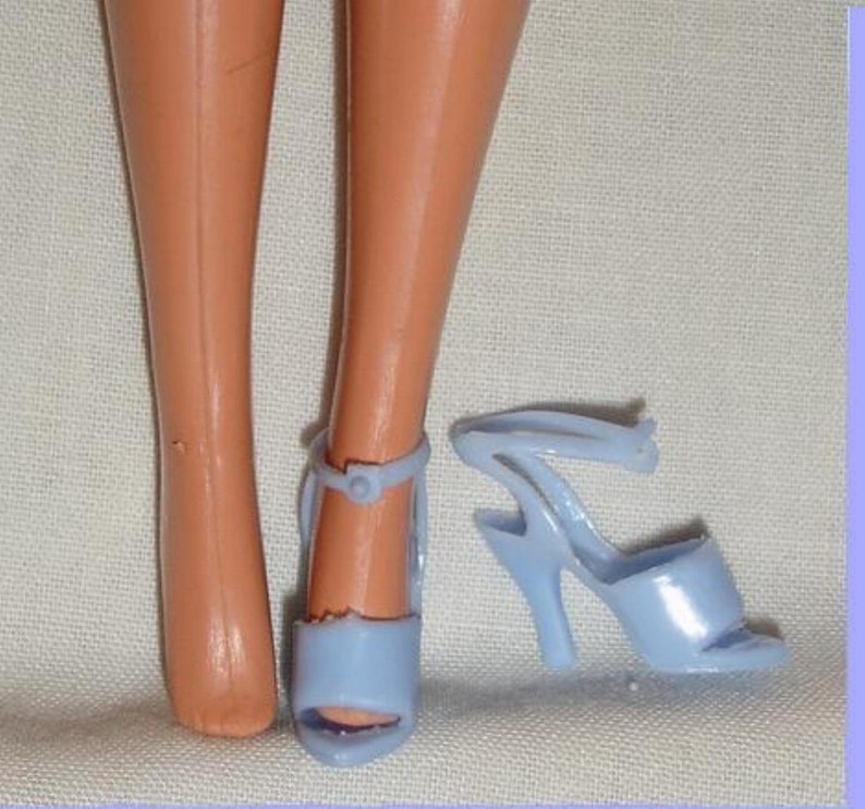 Vintage Barbie doll shoes Tstraps hard plastic pumps wth bow Etsy