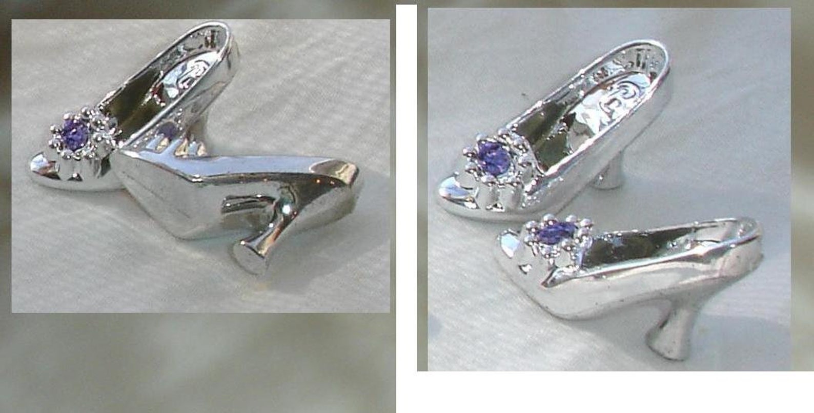Vintage Barbie doll shoes silver hard plastic pumps bow decor Etsy