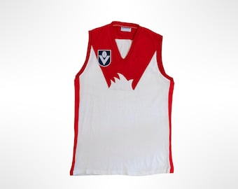 80s SEKEM VFL Australia Made Sydney Swans Sleeveless Guernsey Jumper