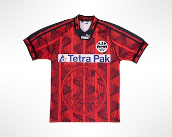 95-96 Eintracht Frankfurt Red Puma Jersey Made in Hungary