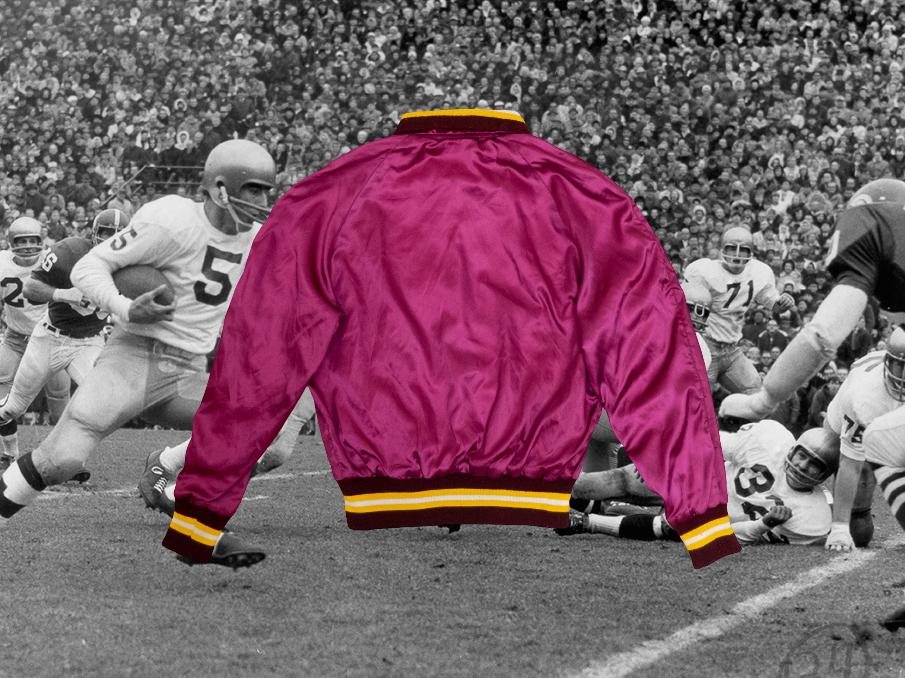 RARE ! 60s Satin Pink Athletic Varsity Bomber Jacket | Leamington