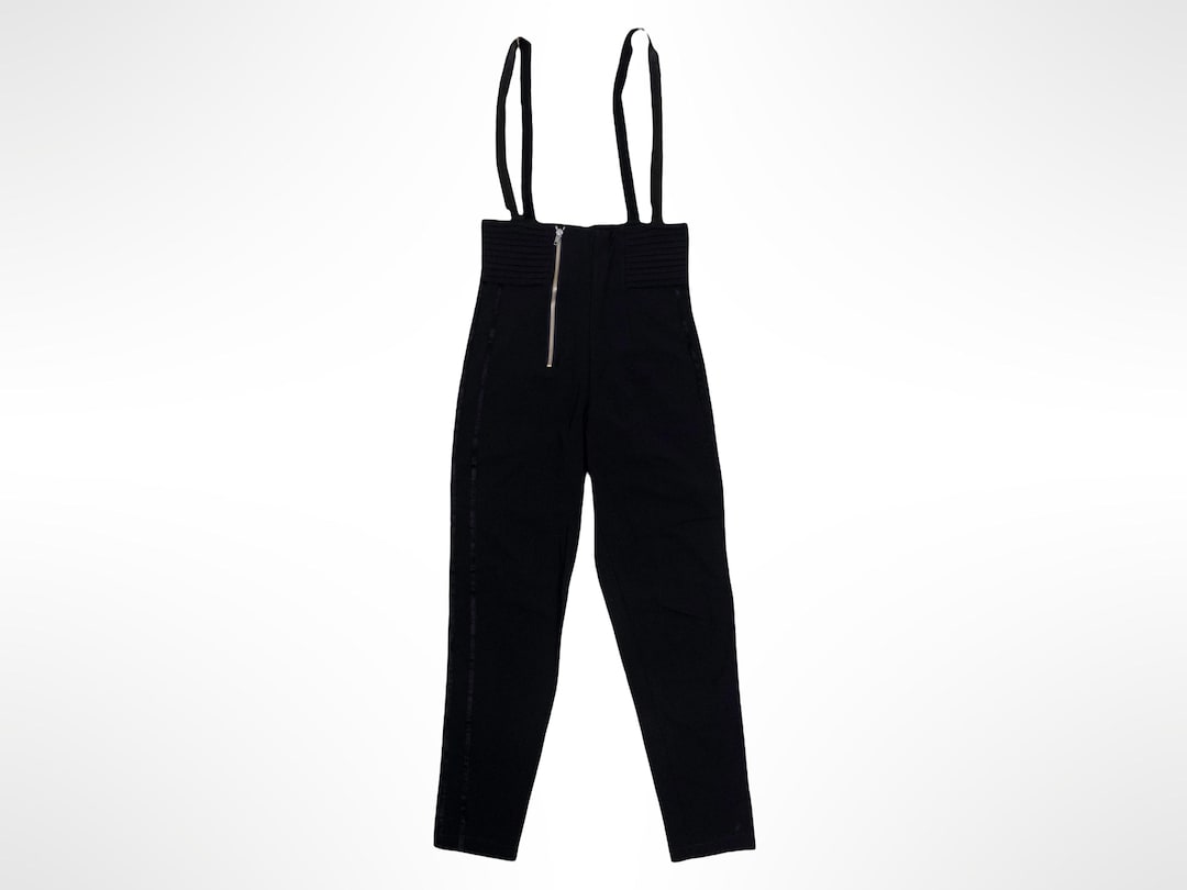 Marithé François Girbaud High-waisted Black Slim Suspenders Pants