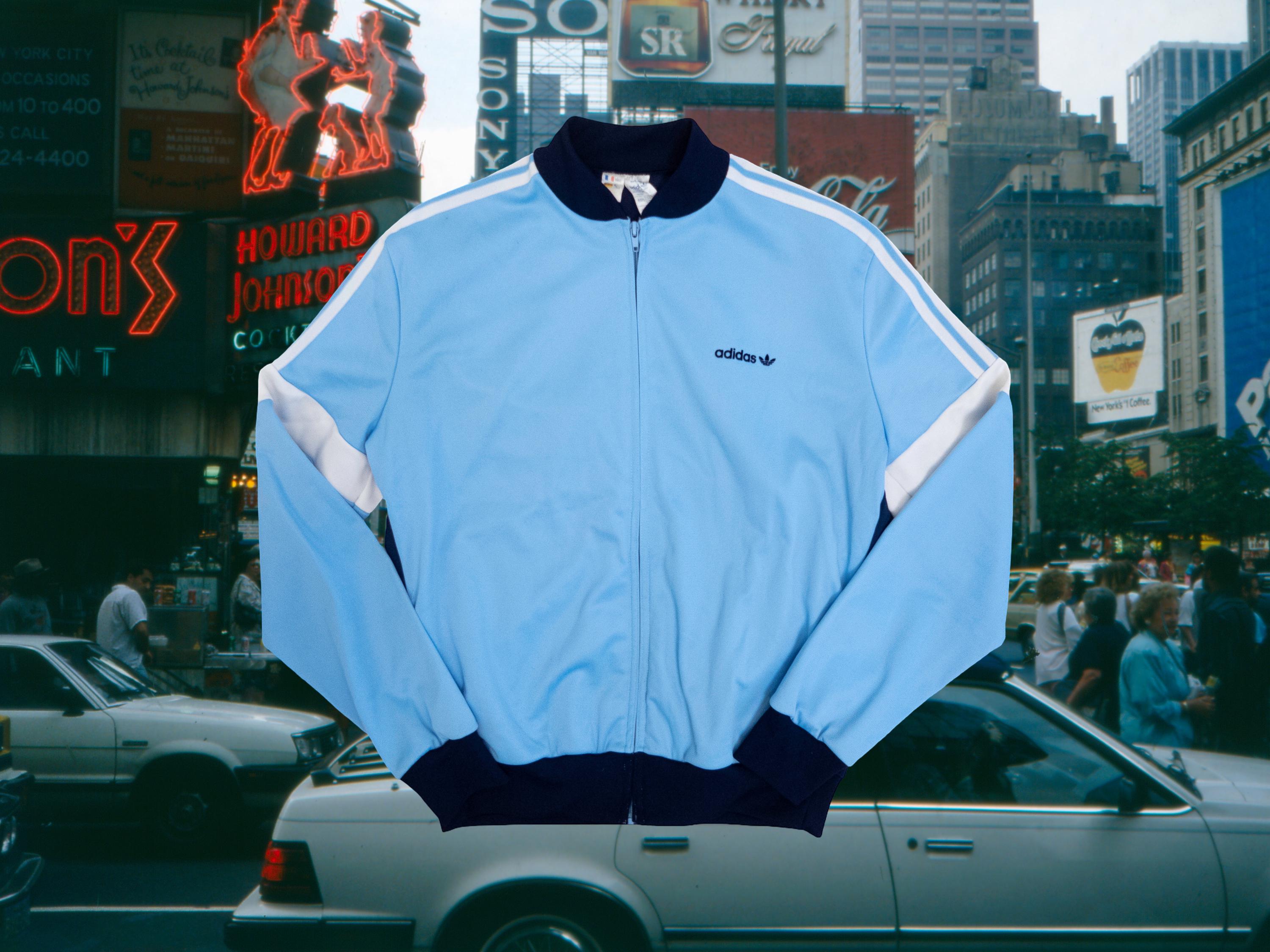 UNWORN ! 80s Adidas Trefoil Ventex Blue Track Jacket | Made in