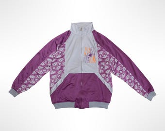 80s New Balance Purple Grey Track Suit Jacket L