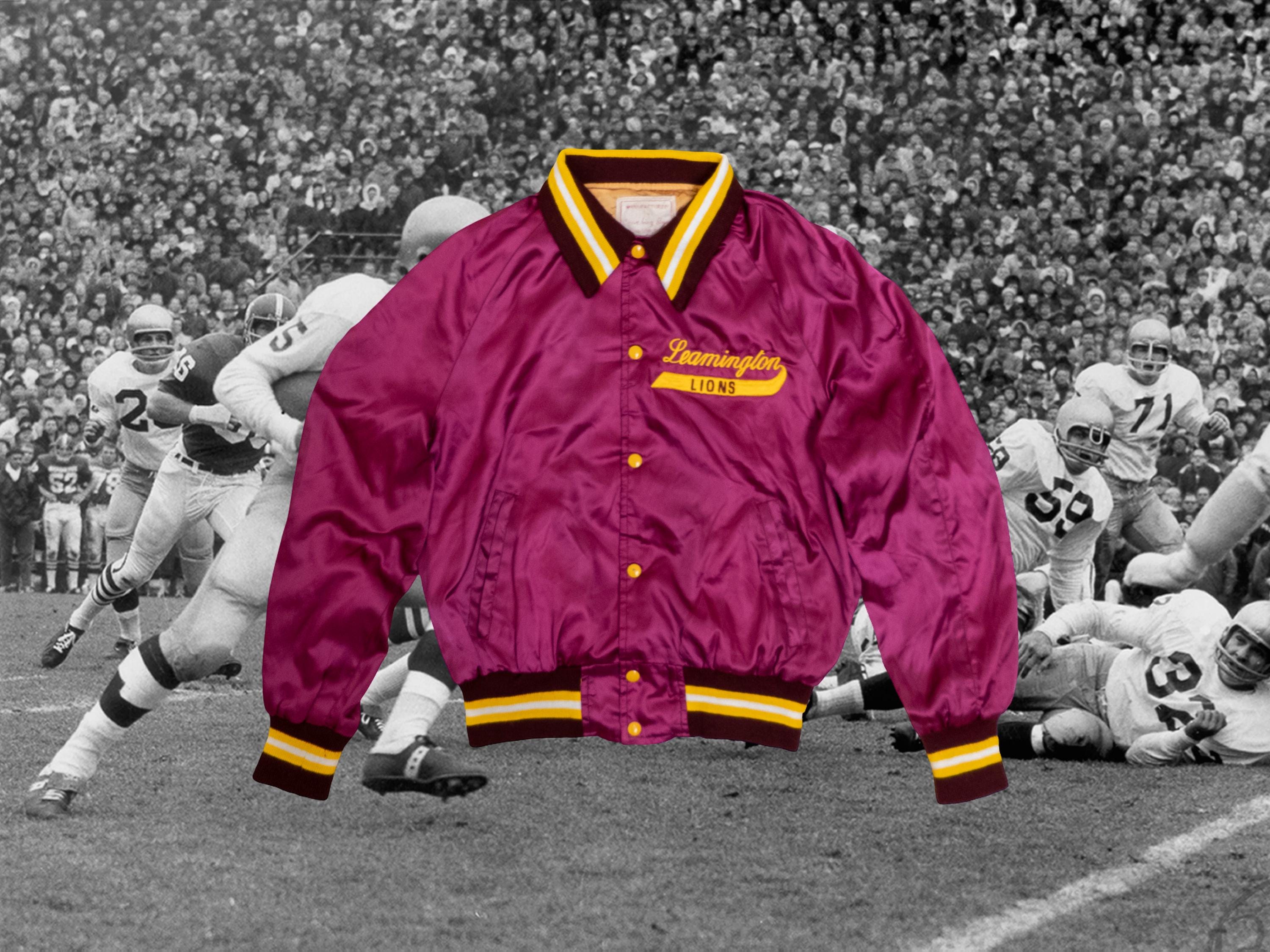 RARE ! 60s Satin Pink Athletic Varsity Bomber Jacket | Leamington